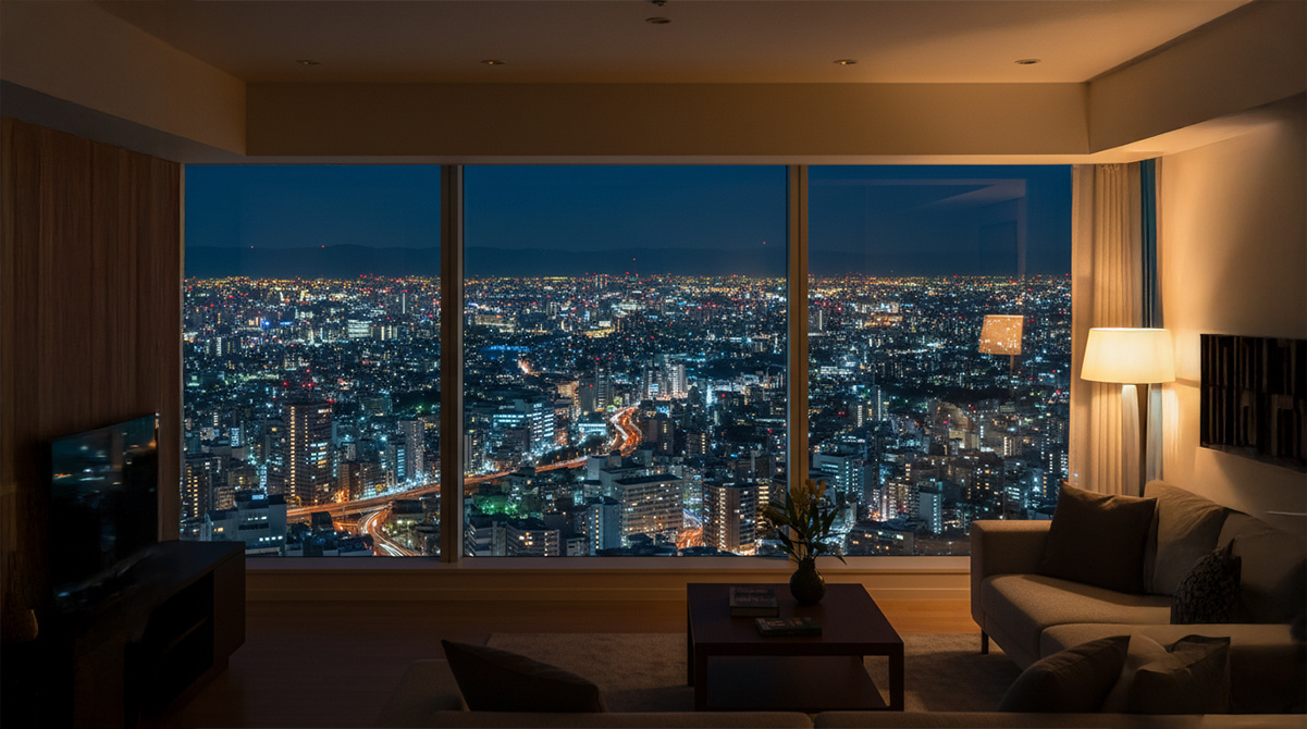 タワーマンション高層階から望む夜景