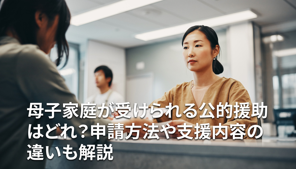 母子家庭が受けられる公的援助はどれ？申請方法や支援内容の違いも解説の画像