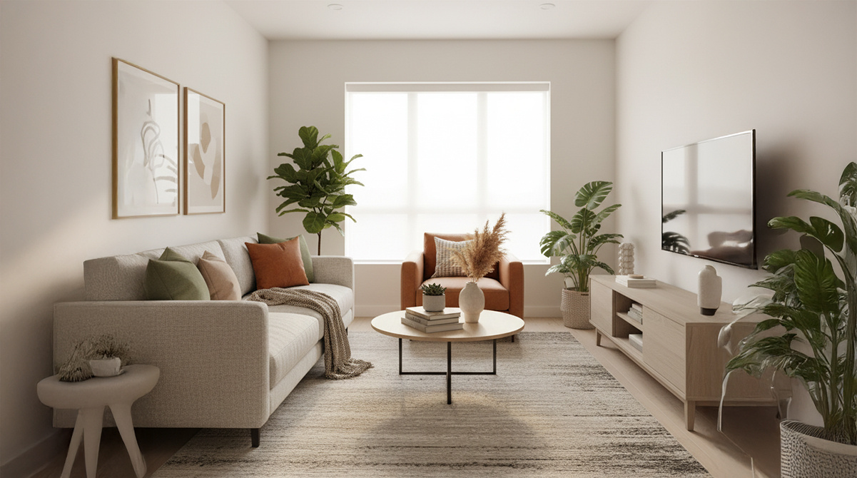 ホームステージングされたおしゃれなリビング