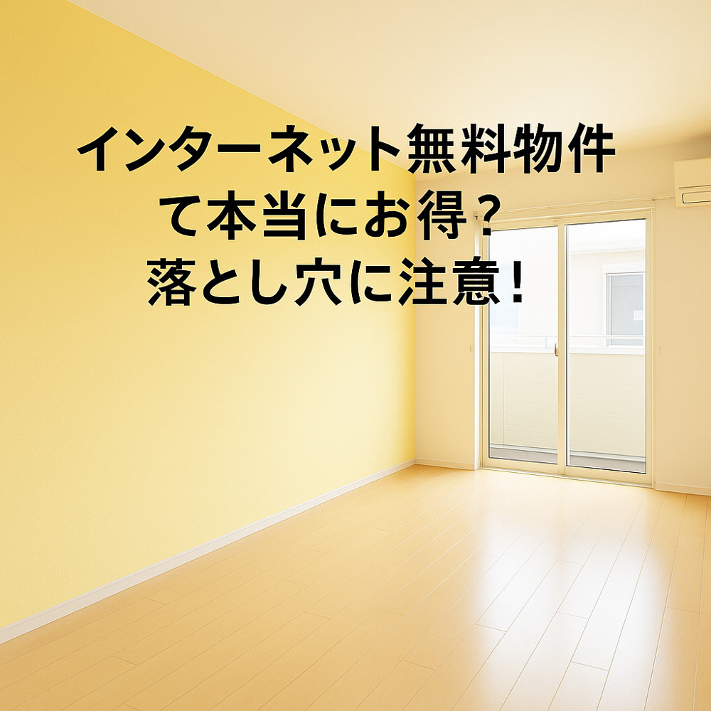 インターネット無料物件って本当にお得？落とし穴に注意！の画像