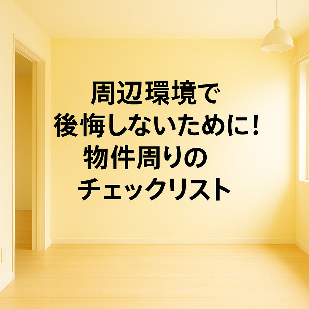 周辺環境で後悔しないために！物件周りのチェックリストの画像