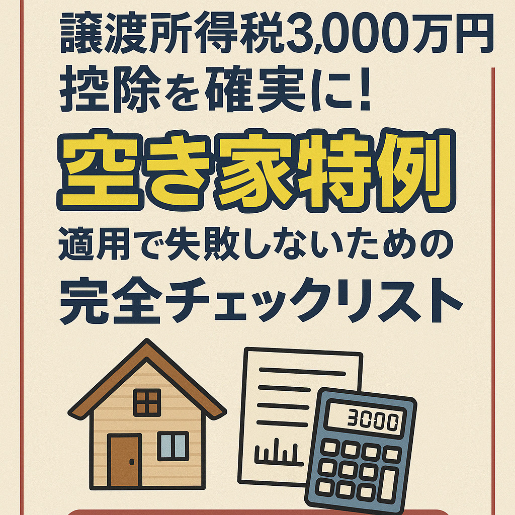 【葛飾区版・相続売却の必読書】譲渡所得税3,000万円控除を確実に！「空き家特例」適用で失敗しないための完全チェックリスト 〜葛飾区の物件を知り尽くした「不動産のみらい」が教える売却と税金トータルサポート戦略〜の画像