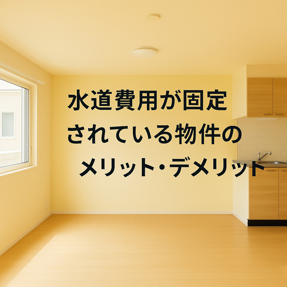 水道費用が固定されている物件のメリット・デメリットの画像