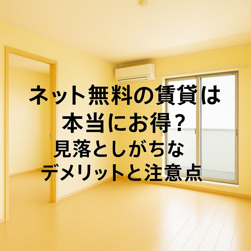 ネット無料の賃貸は本当にお得？見落としがちなデメリットと注意点～名古屋My賃貸～の画像