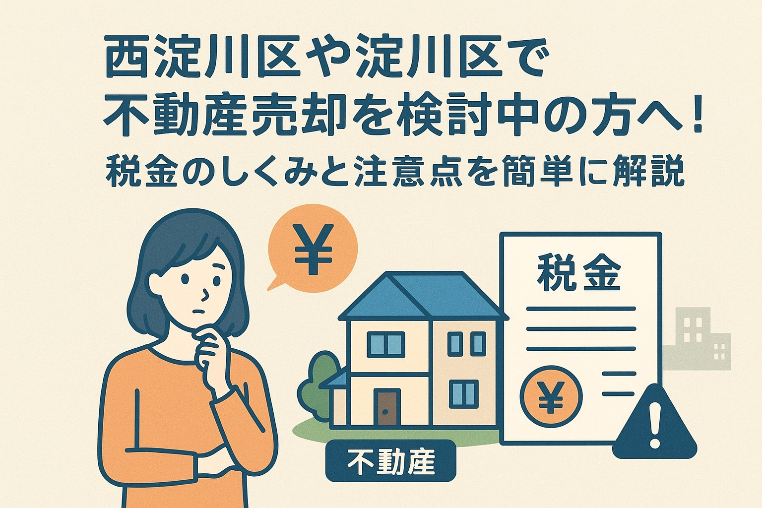 西淀川区や淀川区で不動産売却を検討中の方へ！税金のしくみと注意点を簡単に解説の画像