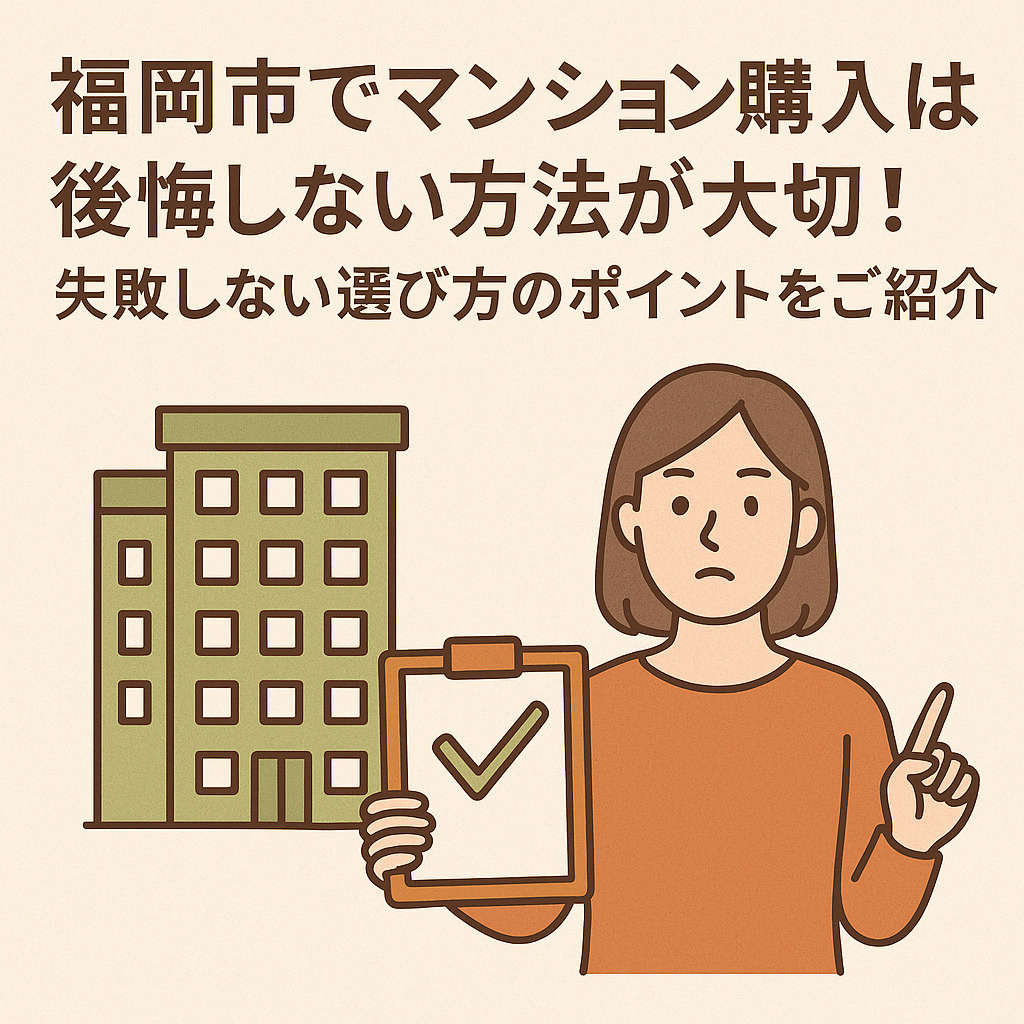福岡市でマンション購入は後悔しない方法が大切!失敗しない選び方のポイントをご紹介の画像