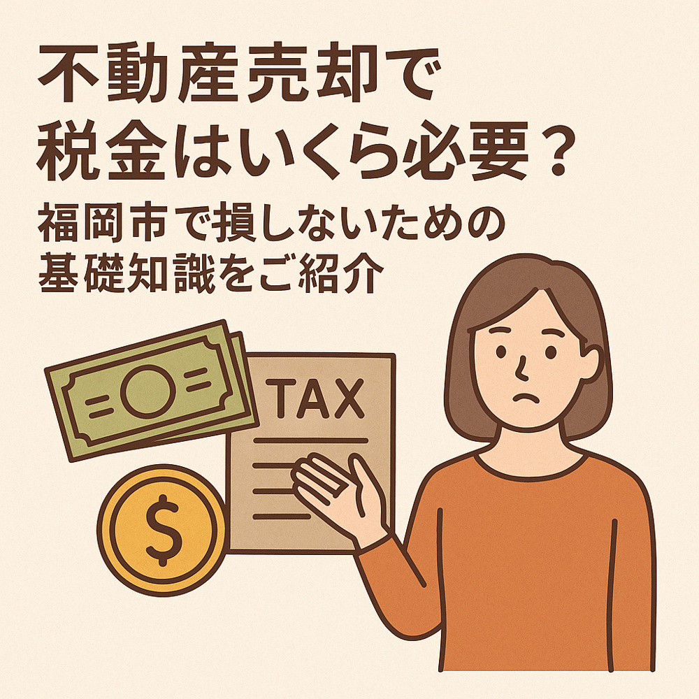 不動産売却で税金はいくら必要？福岡市で損しないための基礎知識をご紹介の画像