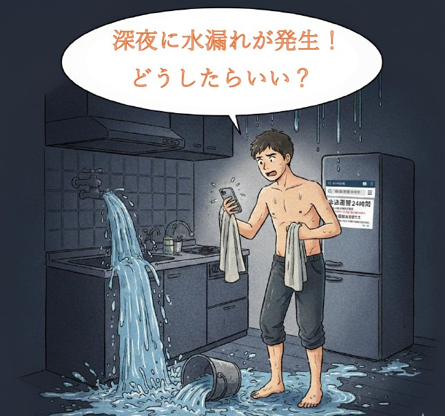 深夜に水漏れが発生！不動産屋に連絡がつかない時の緊急対処法【富永不動産販売が解説】の画像