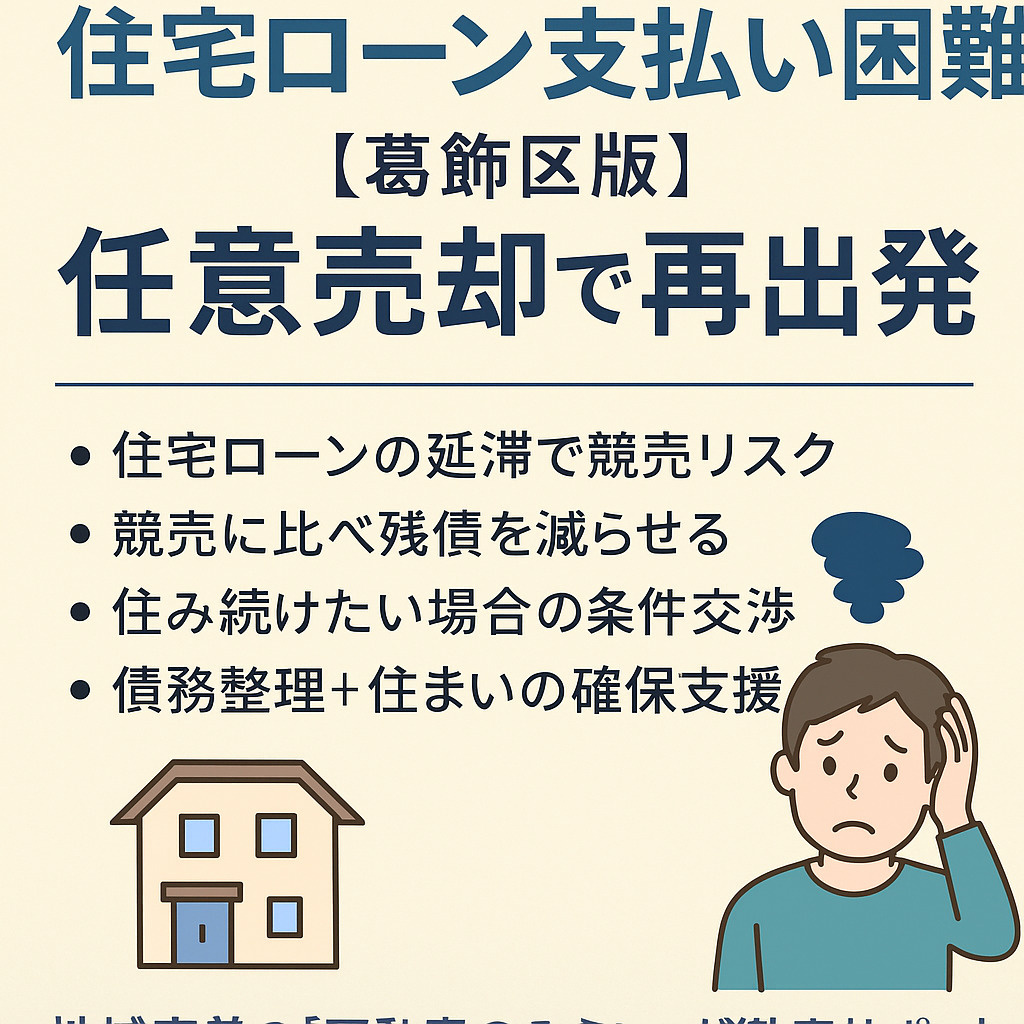 【葛飾区版】住宅ローン支払いが困難なときの解決法  〜任意売却で未来を守るための完全ガイド〜の画像