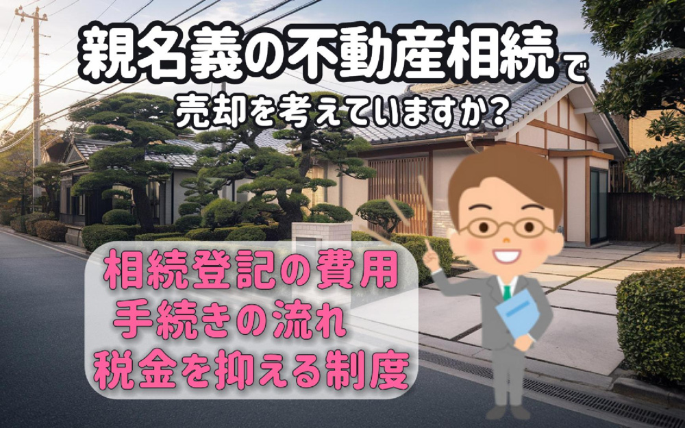 親名義の不動産相続で売却を考えていますか 相続登記や費用の流れも確認しましょうの画像