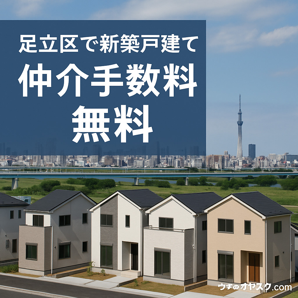 足立区で新築戸建て購入する際仲介手数料無料
