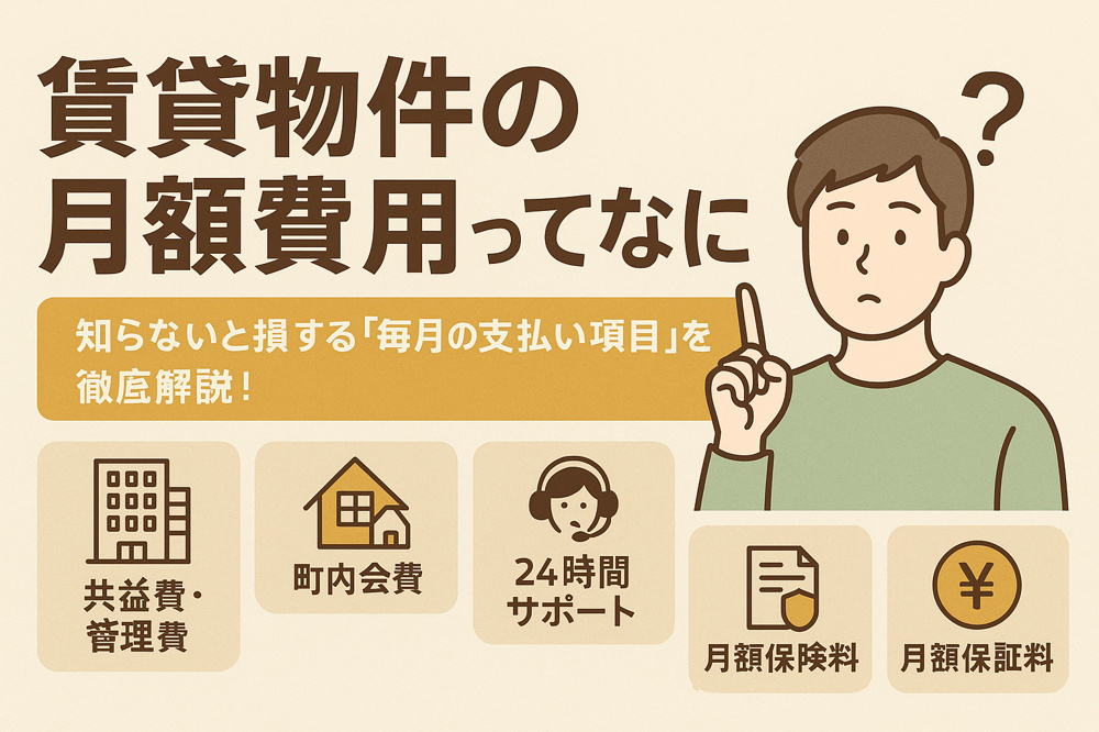 賃貸物件の月額費用ってなに？知らないと損する「毎月の支払い項目」を徹底解説！の画像