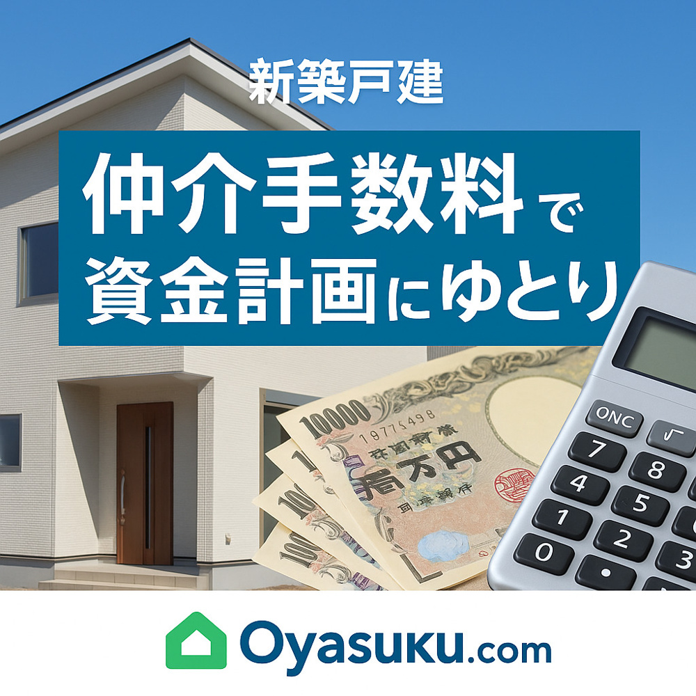 【仲介手数料無料】新築戸建て購入に必要な諸費用と仲介手数料無料の節約効果｜不動産売買の仲介手数料無料｜オヤスク.com