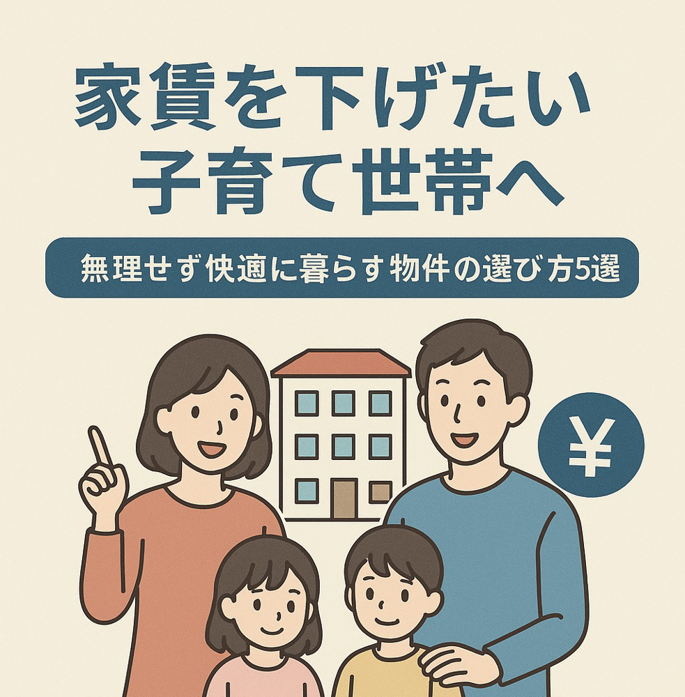  家賃を下げたい子育て世帯へ｜無理せず快適に暮らす物件の選び方5選【節約＆住みやすさ重視】～My賃貸 名古屋～の画像