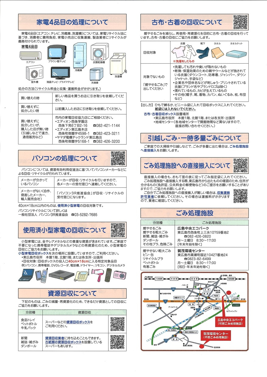 東広島市のゴミ処理方法につきまして(市役所で回収できるものがあります)の画像