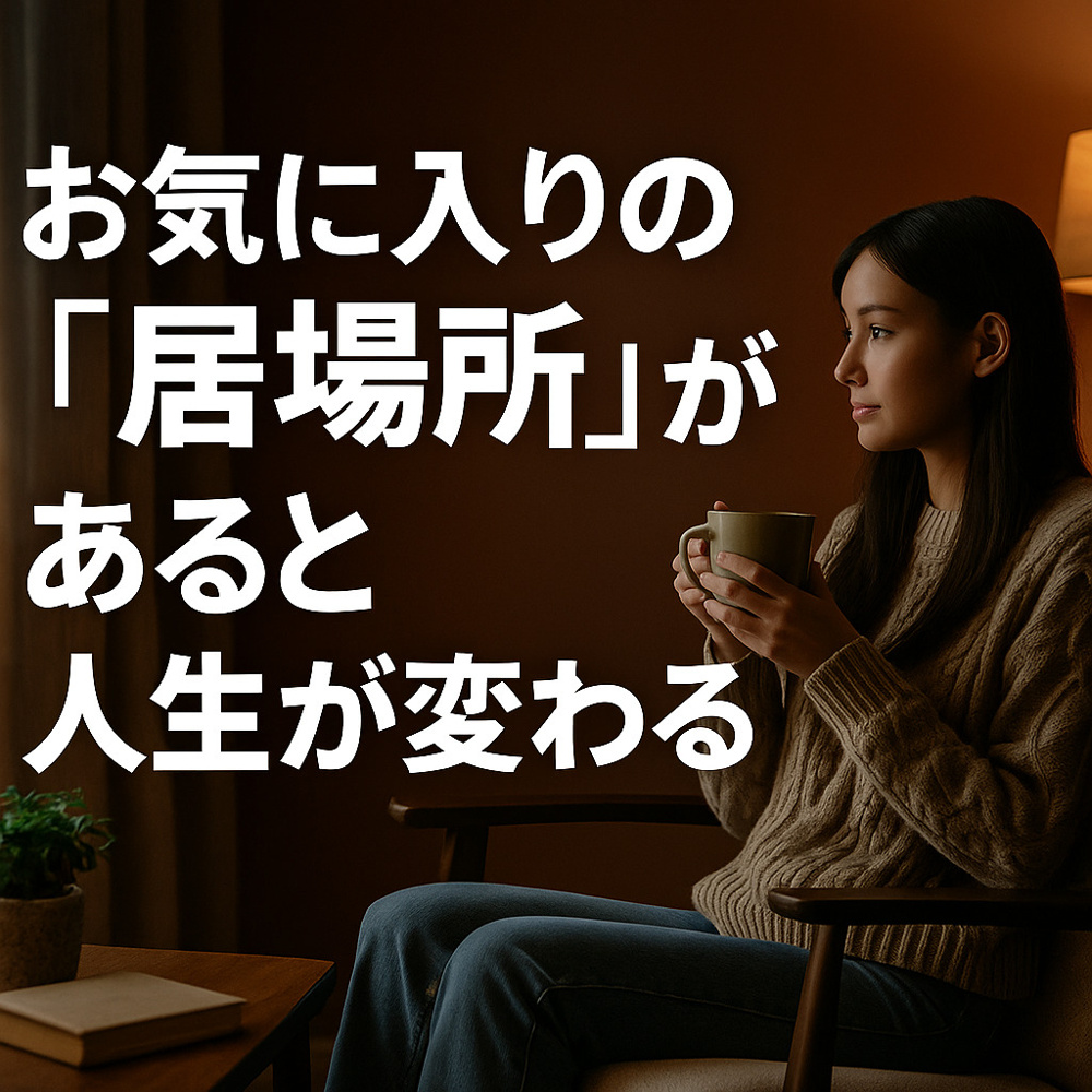 お気に入りの“居場所”があると人生が変わるの画像