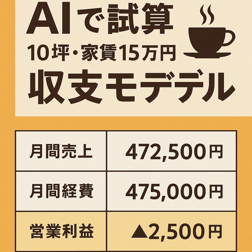 ☕AIで試算:大阪市内10坪・家賃15万円カフェのリアルな収支モデルの画像