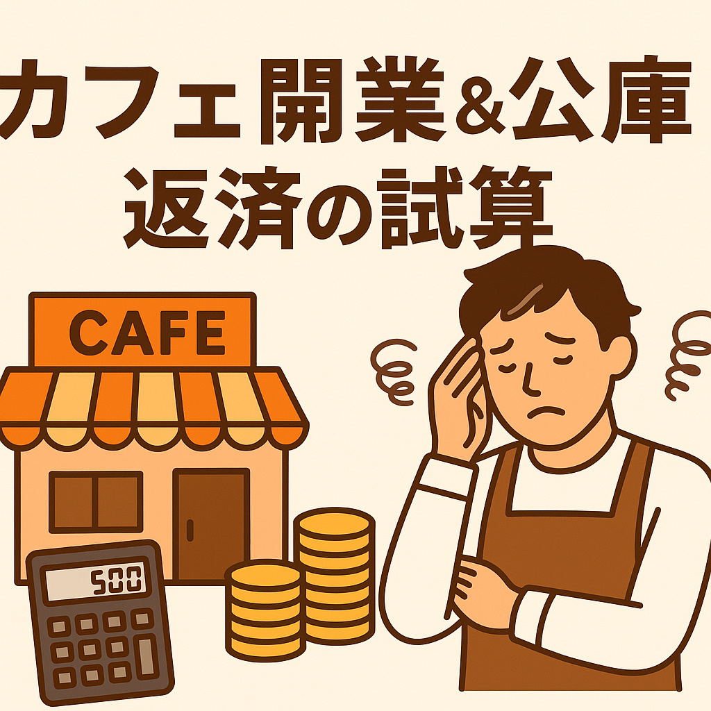 【AI試算】店主の人件費30万円・初期費用500万円カフェの収支モデルと公庫返済シミュレーションの画像
