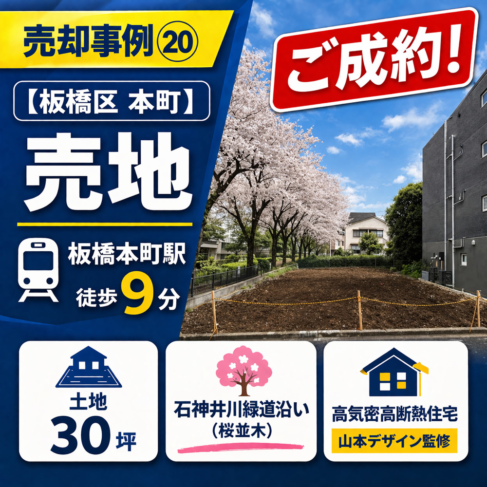 売却事例⑳【板橋区本町売地】、「板橋本町」駅徒歩9分の画像