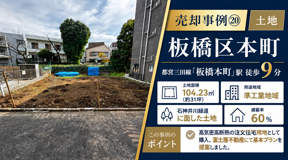 売却事例⑳【板橋区本町売地】、「板橋本町」駅徒歩9分の画像