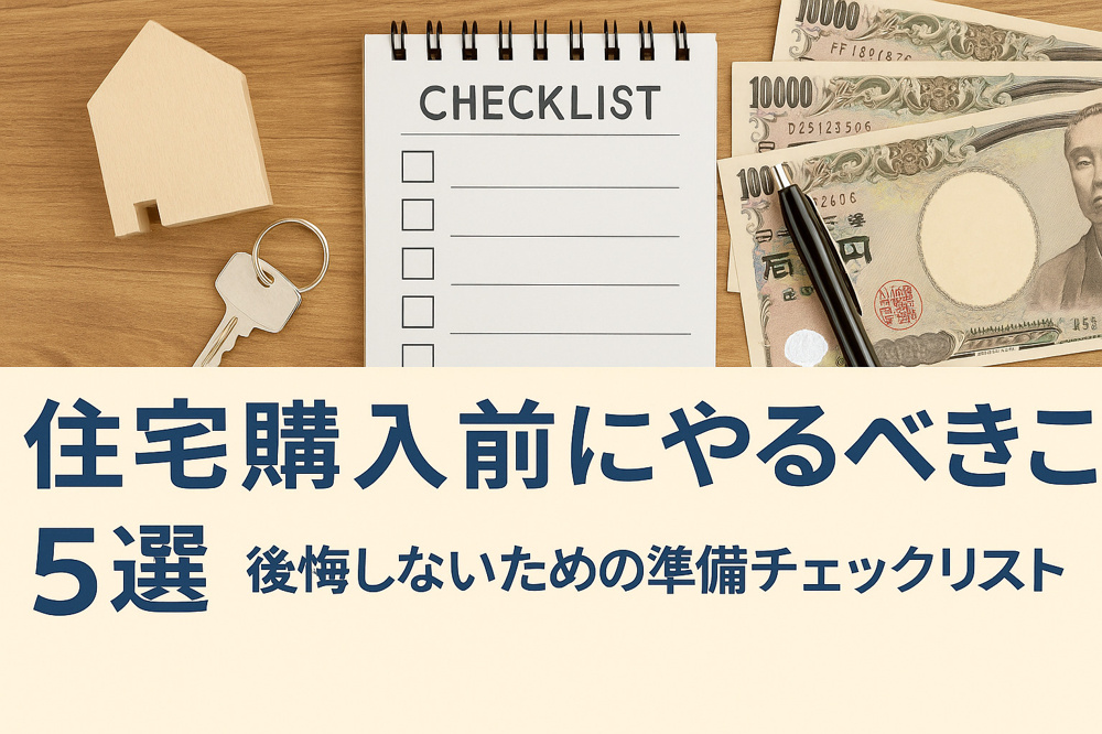 「住宅購入前にやるべきこと5選｜後悔しないための準備チェックリスト」の画像