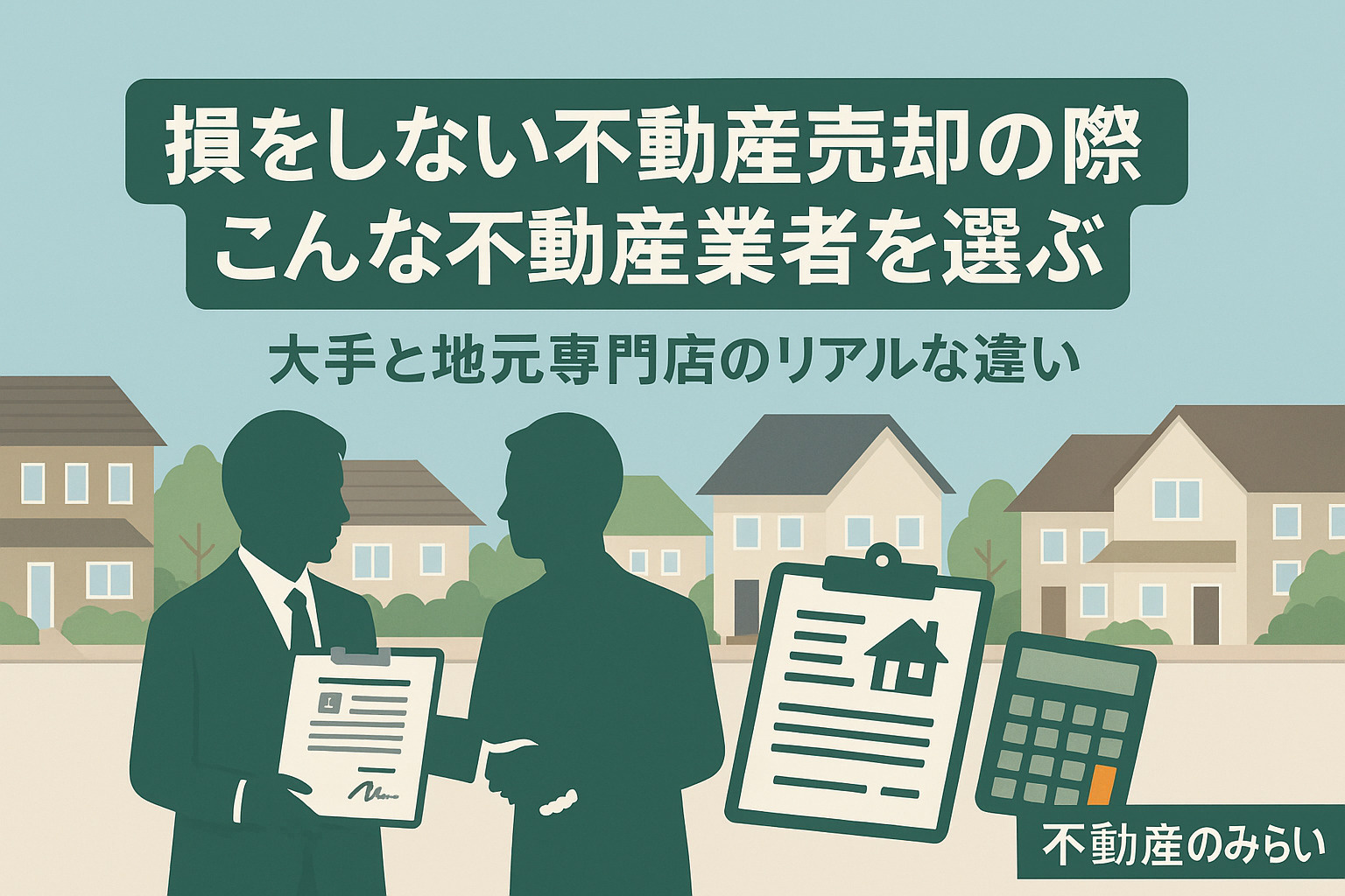 足立区で損をしない不動産売却のための業者選びを解説するアイキャッチ画像（不動産のみらい）
