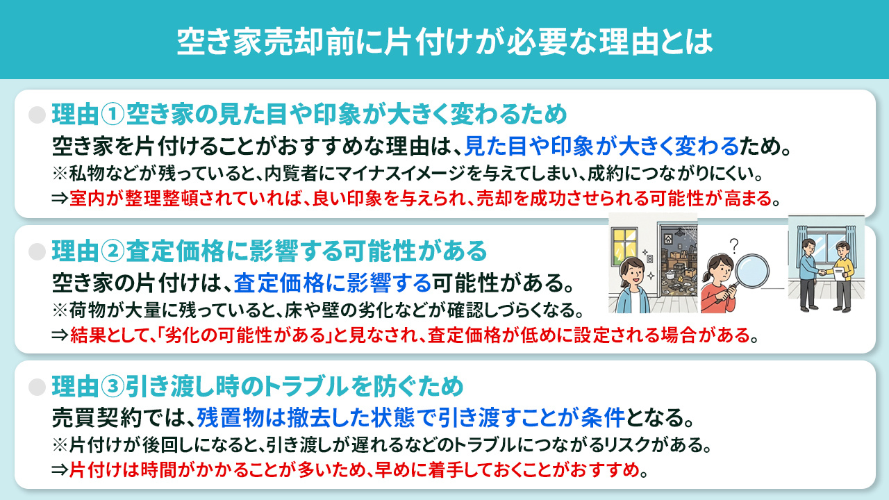 空き家売却前に片付けが必要な理由