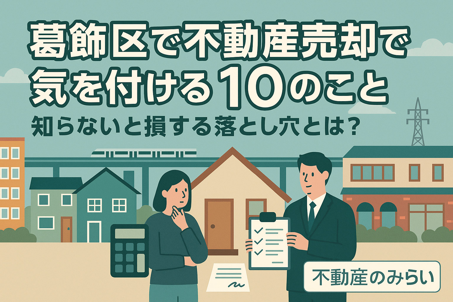 葛飾区で不動産売却を成功させるために気を付ける10のポイントを紹介するアイキャッチ画像（不動産のみらい）