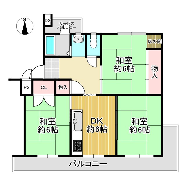 【賃貸・マンション募集】円明寺ケ丘団地B棟／7.5万円（月額）／令和7年10月室内リフォーム済み！の画像