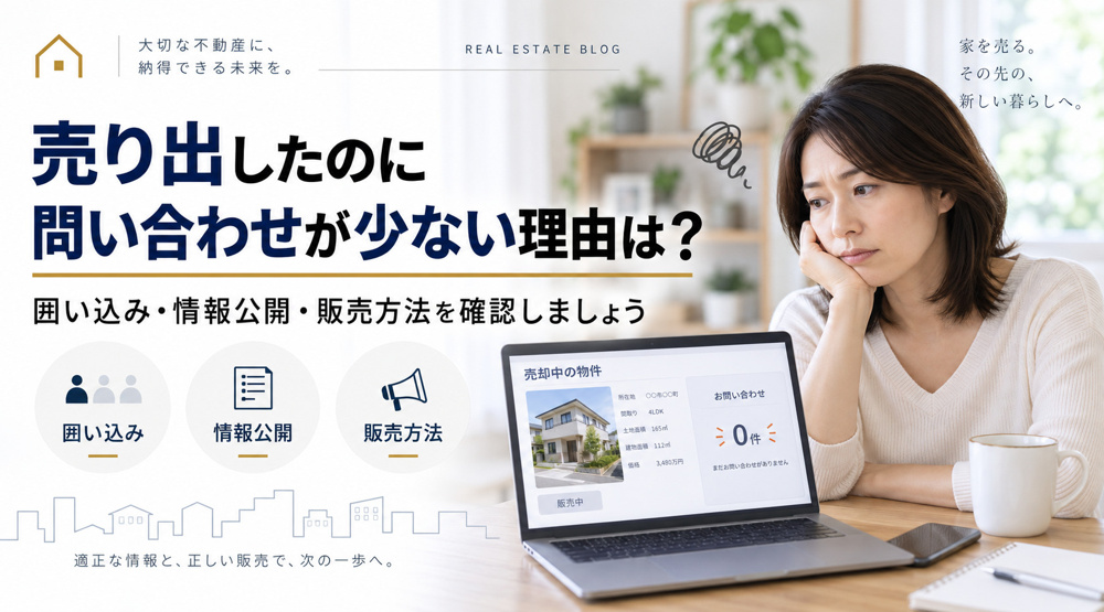 売り出したのに問い合わせが少ない理由は？囲い込み・情報公開・販売方法を確認しましょうの画像