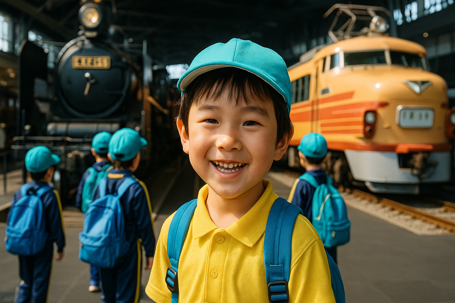 息子の遠足、鉄道博物館への画像