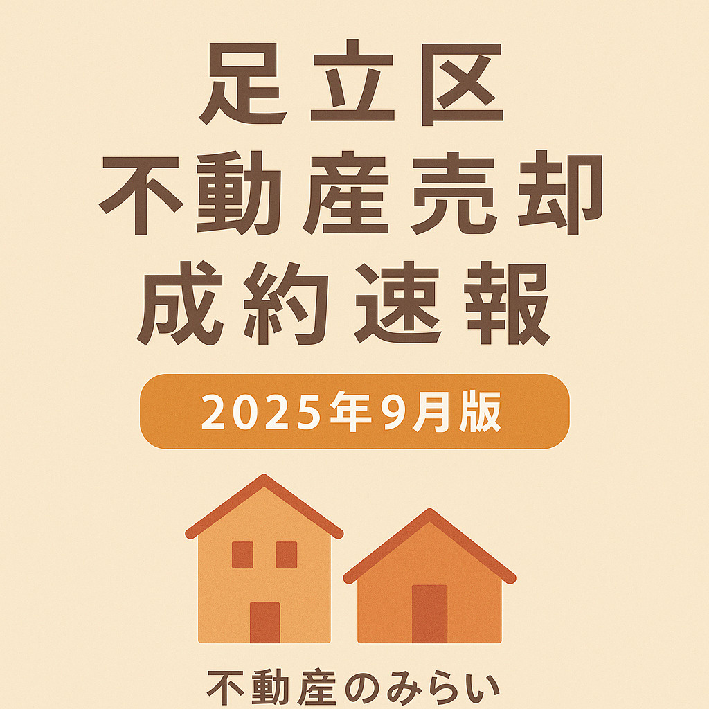 【2025年9月版】足立区の不動産売却・成約速報｜戸建て相場の動きと人気エリアを徹底分析の画像