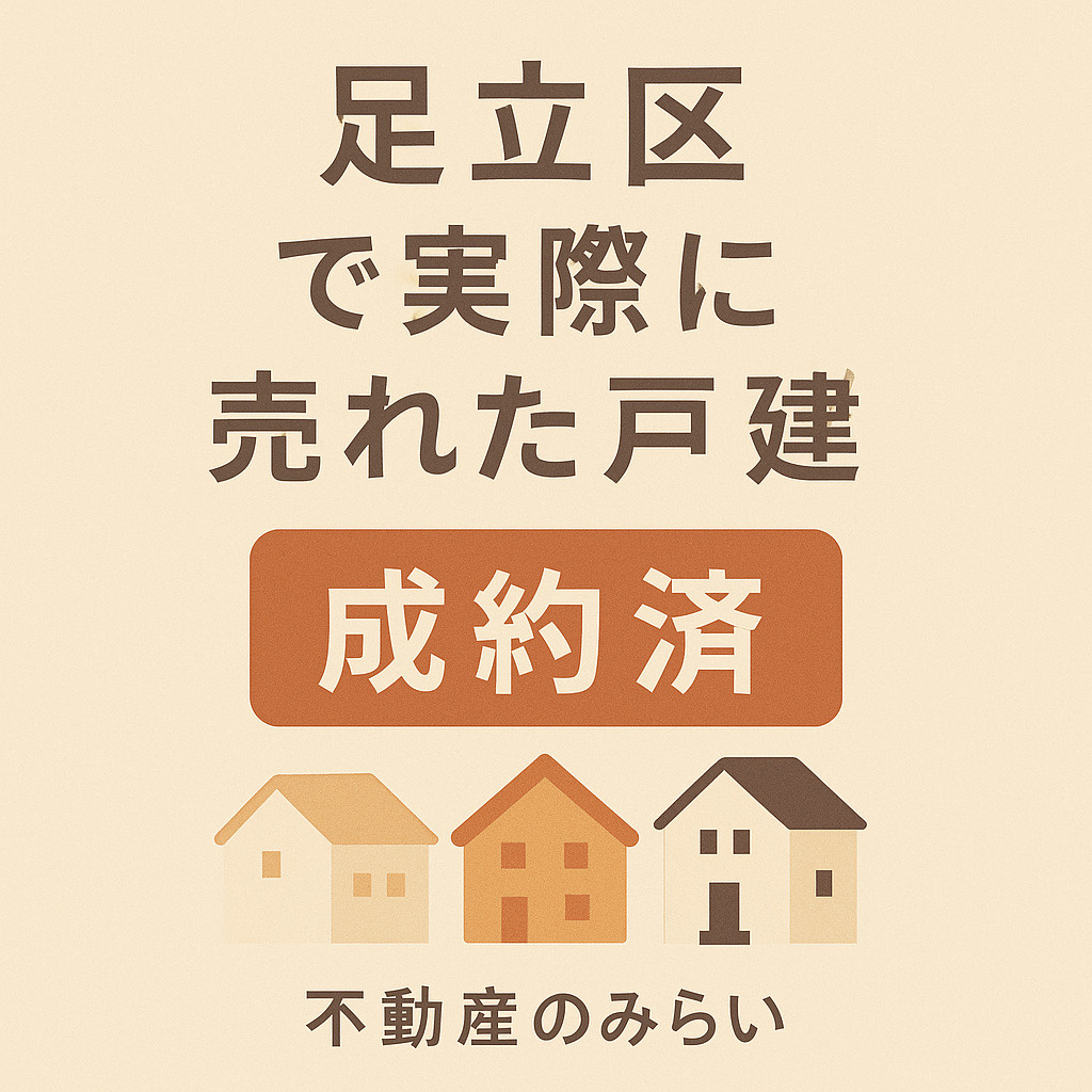 足立区で実際に売れた戸建て成約事例｜不動産のみらい