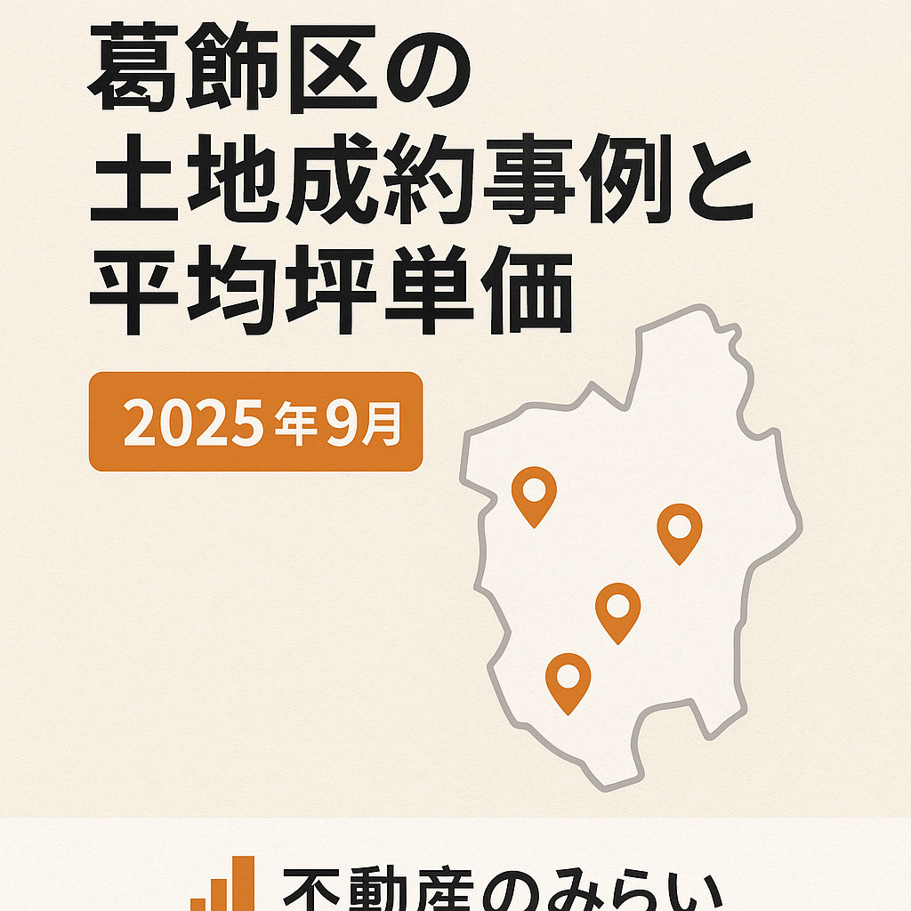 葛飾区の土地成約事例と平均坪単価2025年9月｜不動産のみらい