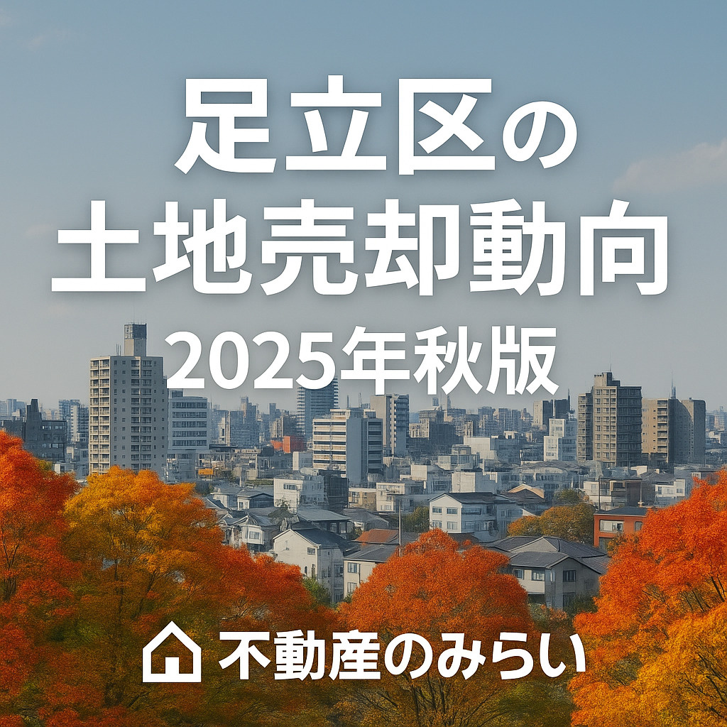 足立区の土地売却動向2025年秋版｜不動産のみらい