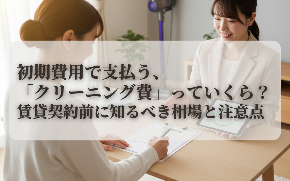初期費用で支払う「クリーニング費」っていくら？賃貸契約前に知るべき相場と注意点の画像