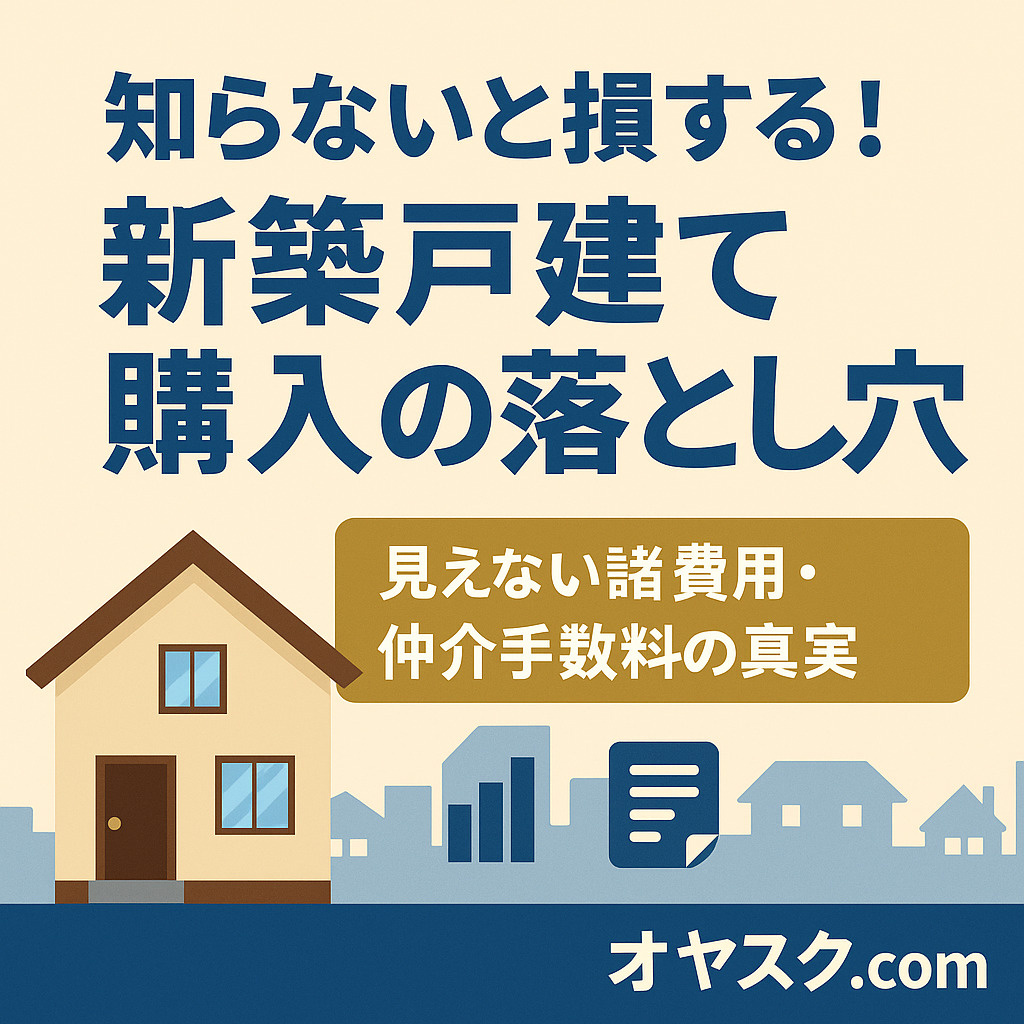 新築戸建て購入の見えない費用構造を示すイメージ。
