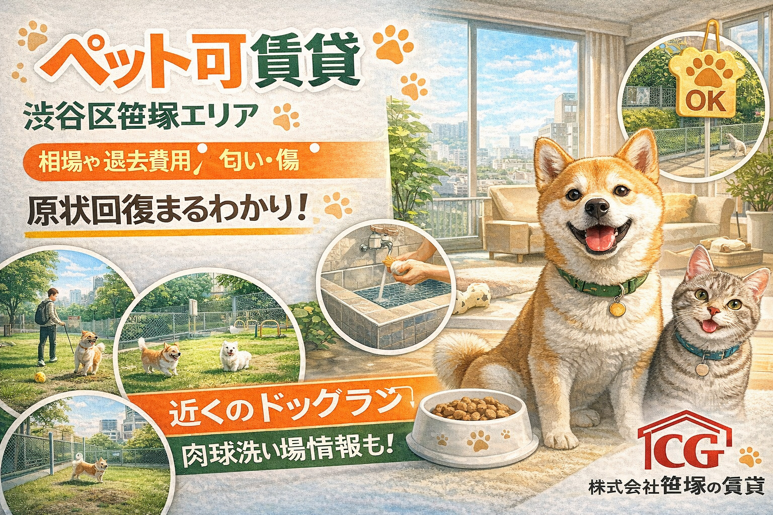 ペット可賃貸を渋谷区笹塚で探すなら？相場や退去費用ガイドも紹介の画像