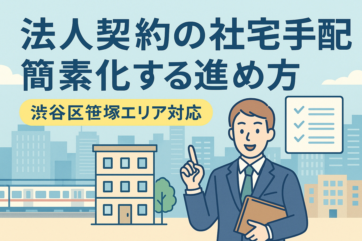 法人契約の賃貸で必要書類は何がある？渋谷区笹塚エリアの社宅規定や分割払いも紹介の画像