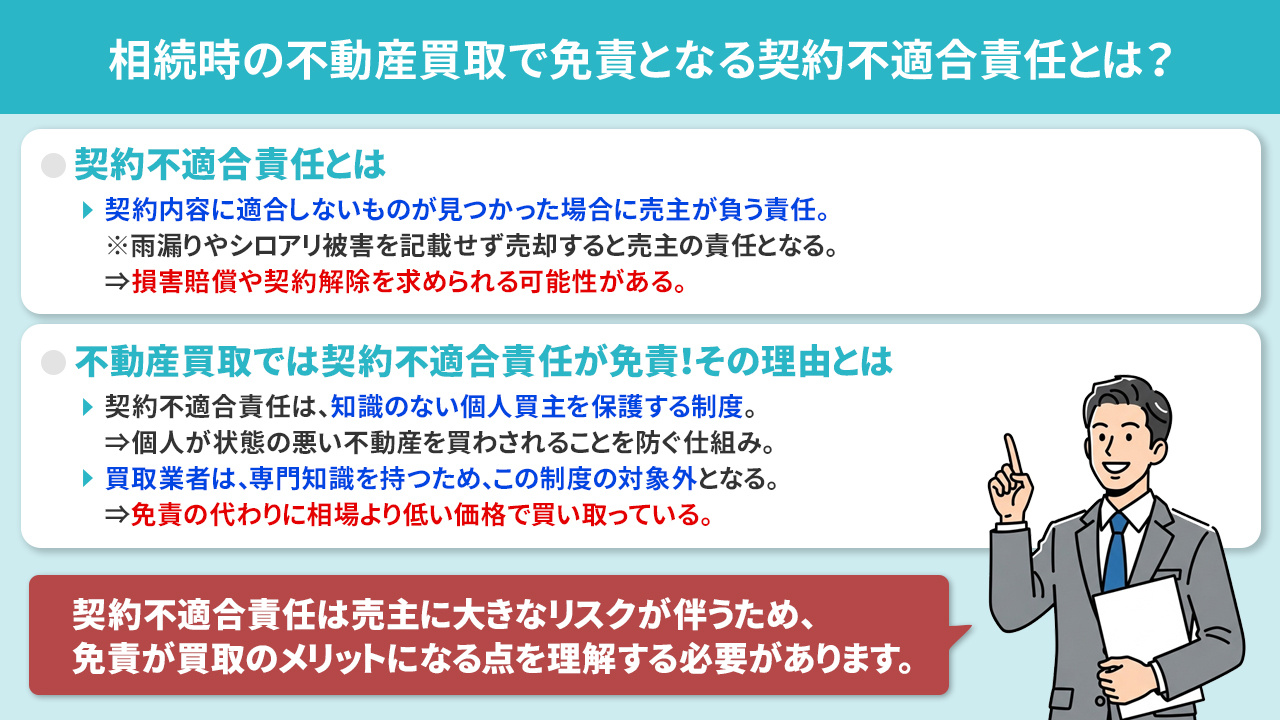 相続時の不動産買取で免責となる契約不適合責任とは？