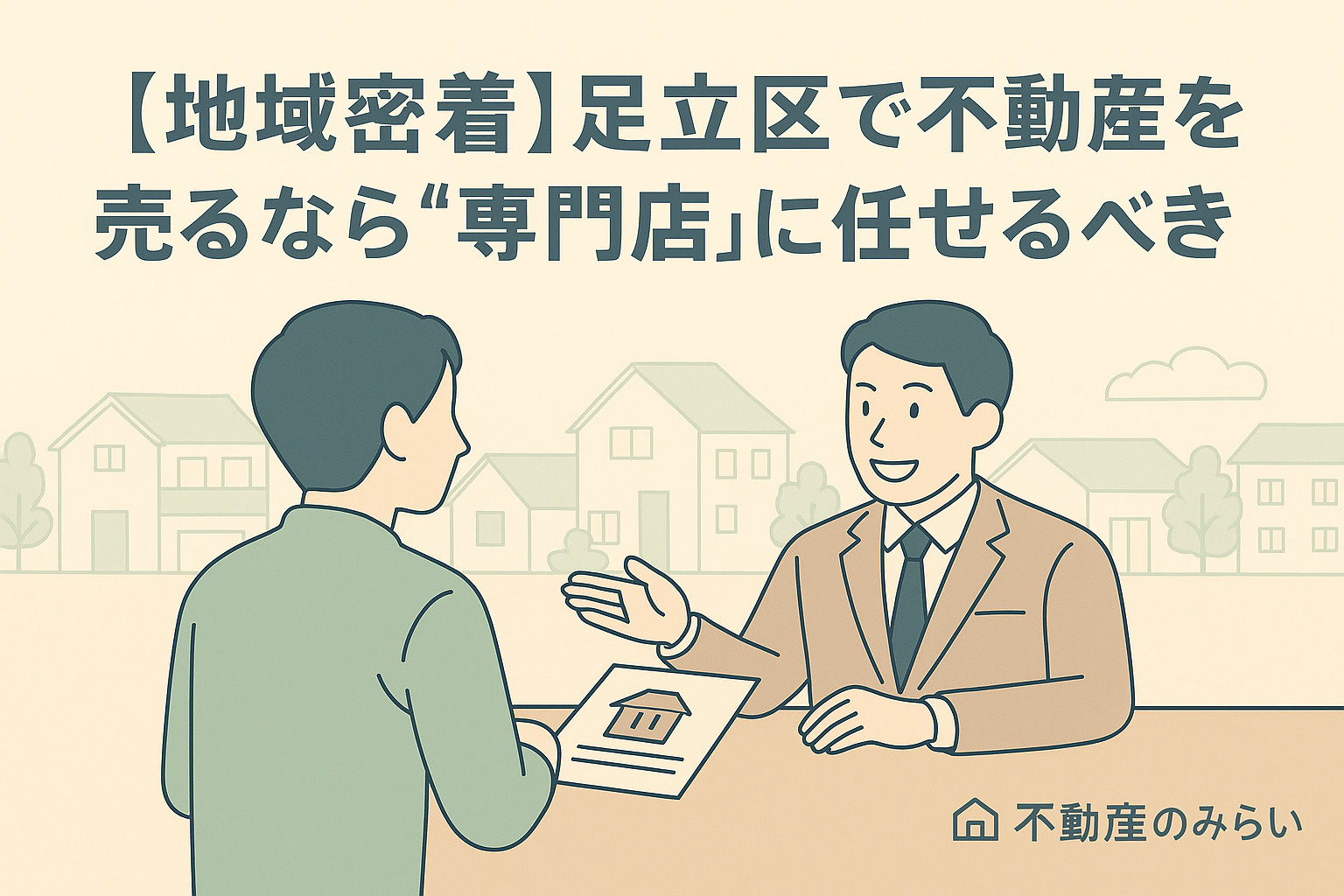 チームで売却サポートを行う不動産スタッフたちのイラスト。PC・書類・電話を使って協力する姿。安心のサポート体制をイメージ。