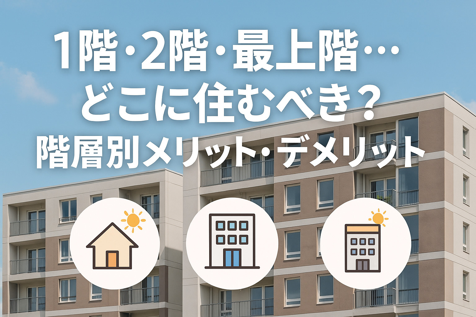 1階・2階・最上階…どこに住むべき?階層別メリット・デメリットの画像