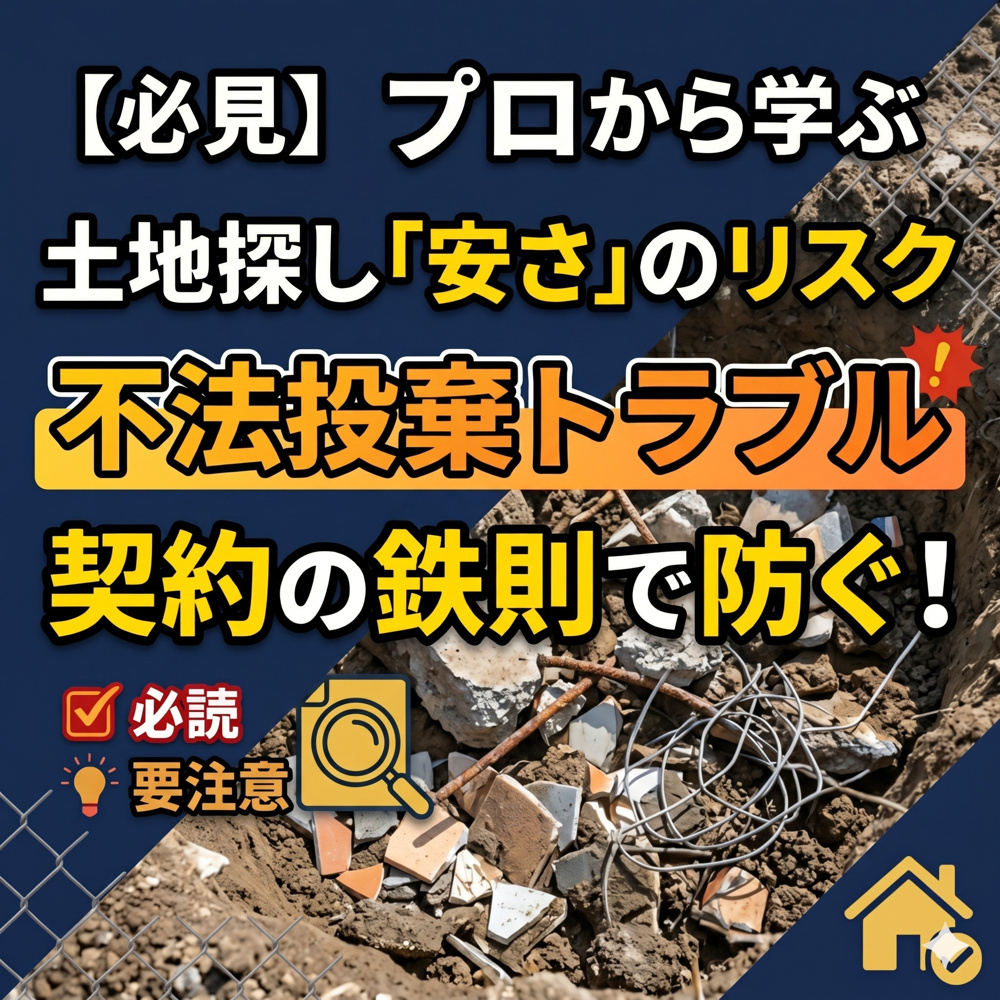 土地探しの落とし穴！不法投棄ニュースから学ぶ「安さ」のリスクと、トラブルを防ぐ契約の鉄則の画像
