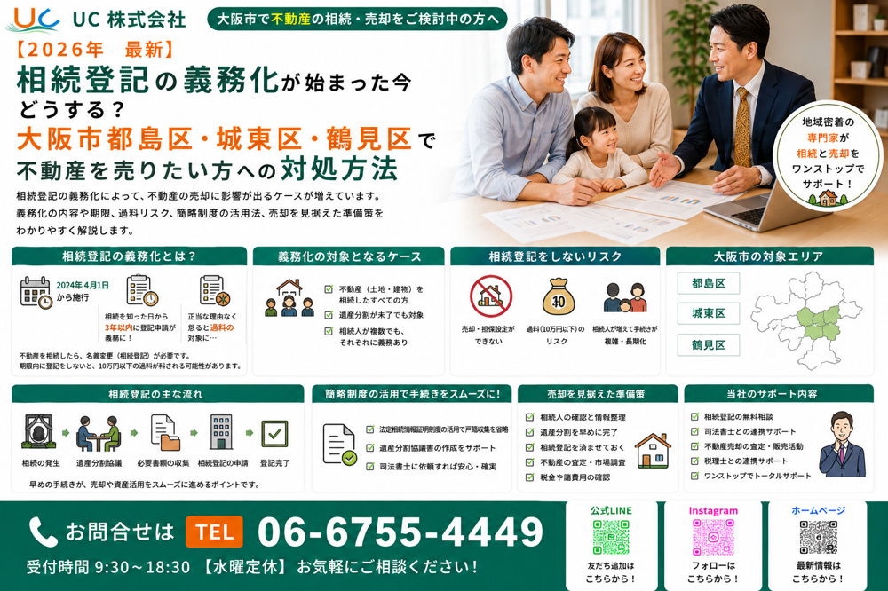 相続登記の義務化が始まった今どうする？大阪市都島区や城東区、鶴見区で不動産を売りたい方への対処方法の画像