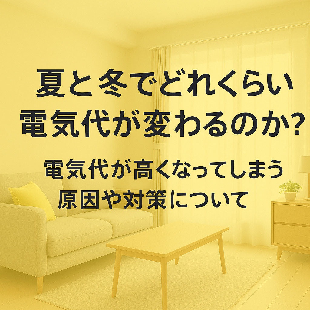 夏と冬でどれくらい電気代が変わるのか?電気代が高くなってしまう原因や対策について~名古屋 My賃貸~の画像