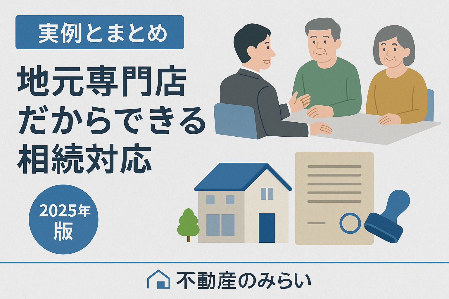 地元専門店による相続対応の成功事例を象徴する、担当者と家族が安心して相談するイメージ。