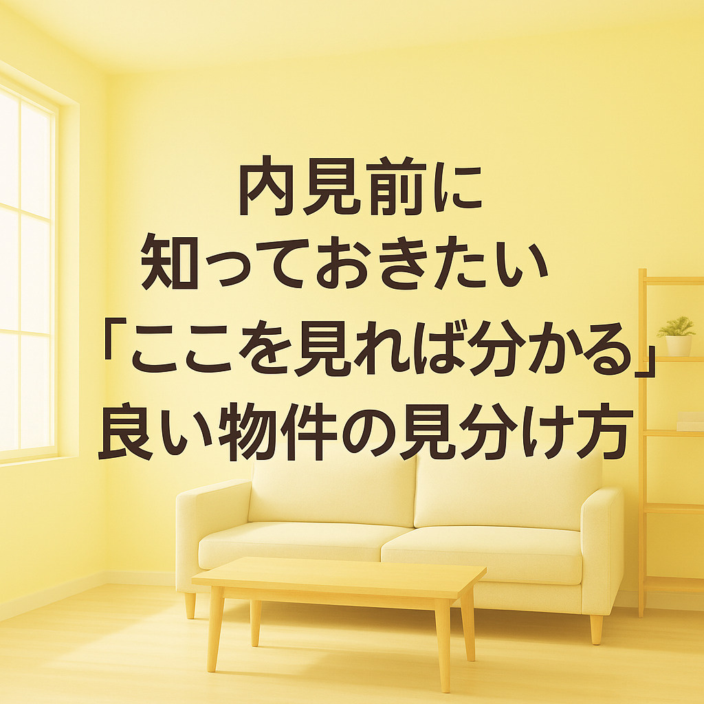 内見前に知っておきたい「ここを見れば分かる」良い物件の見分け方～名古屋 My賃貸～の画像