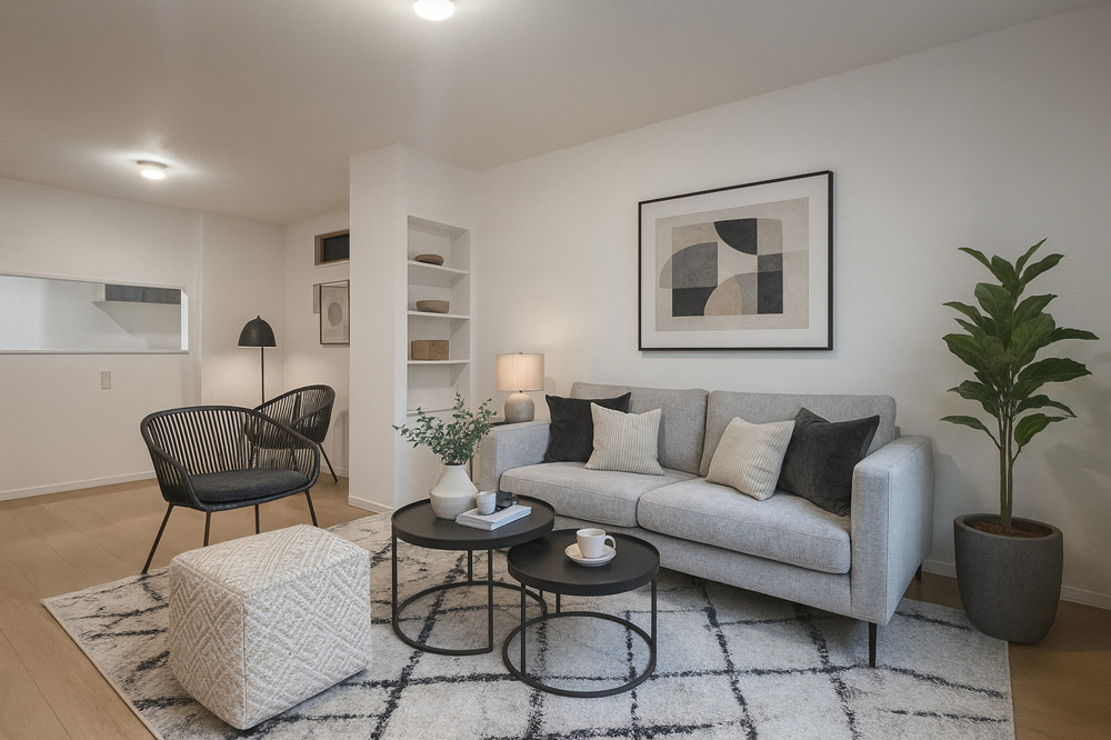 #73 グレーが映える、上質でシックな都会の邸宅の画像