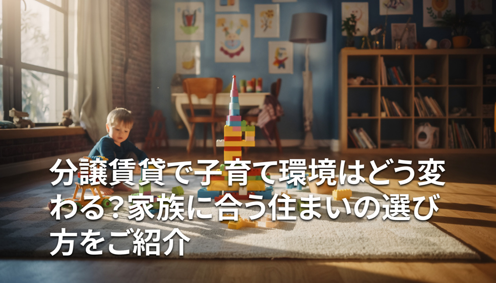 分譲賃貸で子育て環境はどう変わる？家族に合う住まいの選び方をご紹介の画像