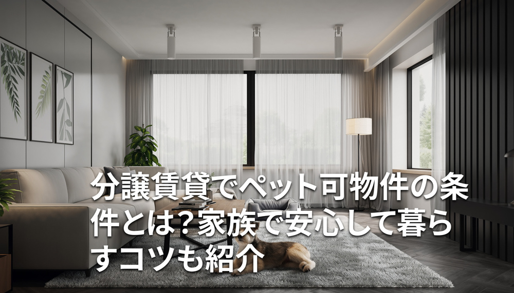 分譲賃貸でペット可物件の条件とは？家族で安心して暮らすコツも紹介の画像